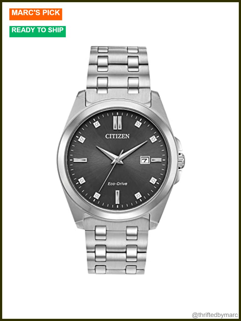 Men's Eco-Drive Watch With Sapphire Crystal And Diamond Markers